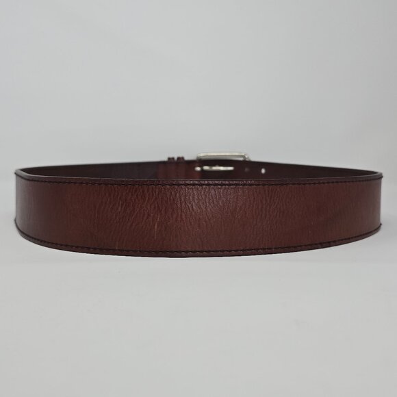 MICHAEL Michael Kors Brown Leather Wide Belt XL Silver Tone Double Prong Buckle main image 4